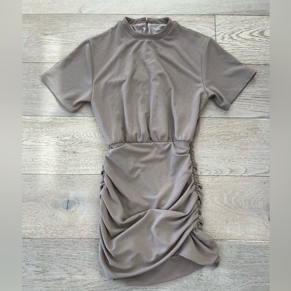 Brand New Brown Abercrombie & Fitch Ruched Dress
